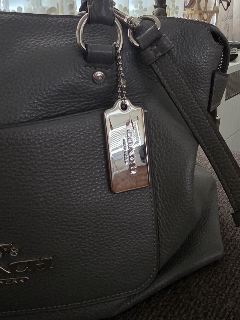 Coach Emma Satchel, Gray Leather - Picture 14 of 15